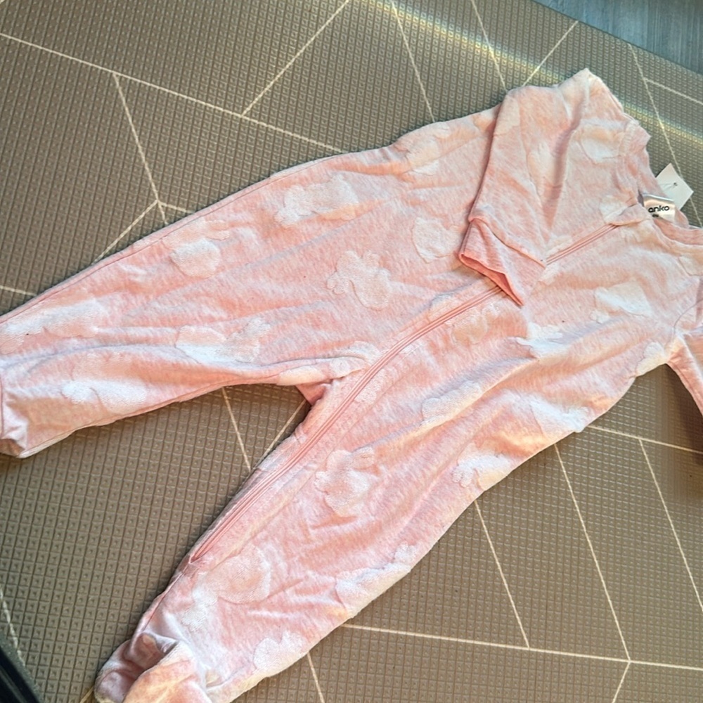 Baby Girl's Jacquard Footie Bunnies .